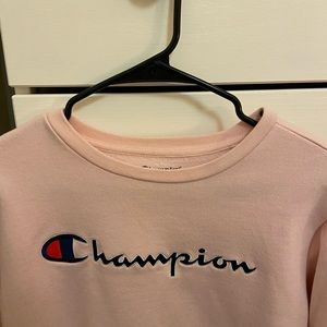 pink champion sweatshirt